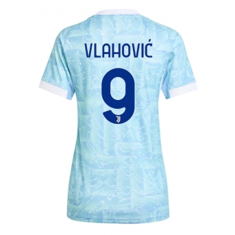 Billige Fotballdrakt Juventus Dusan Vlahovic #9 Replika Bortedrakt Dame 2025-26 Kortermet